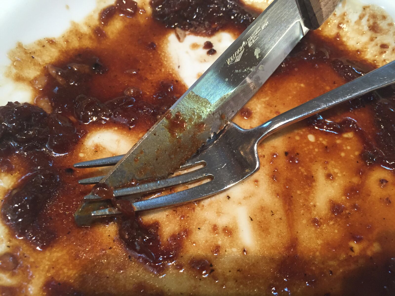 empty Salisbury steak plate