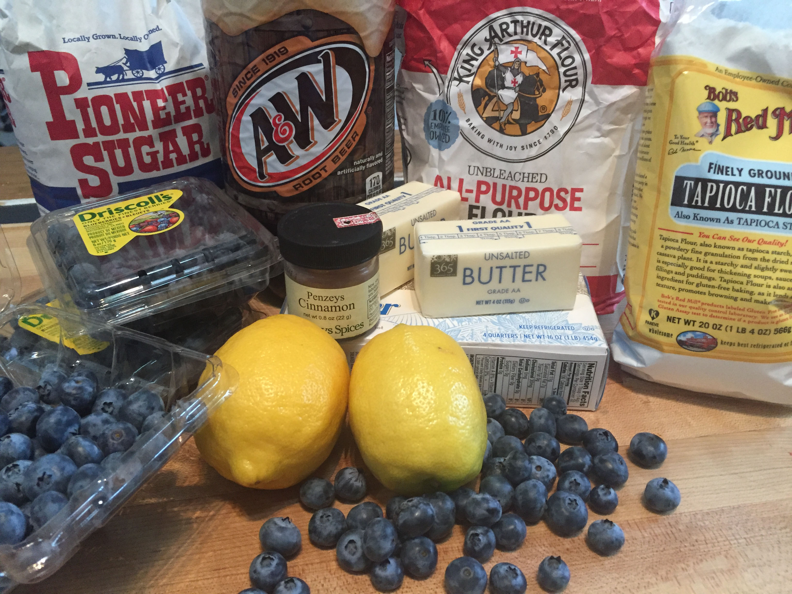 Blueberry pie ingredients