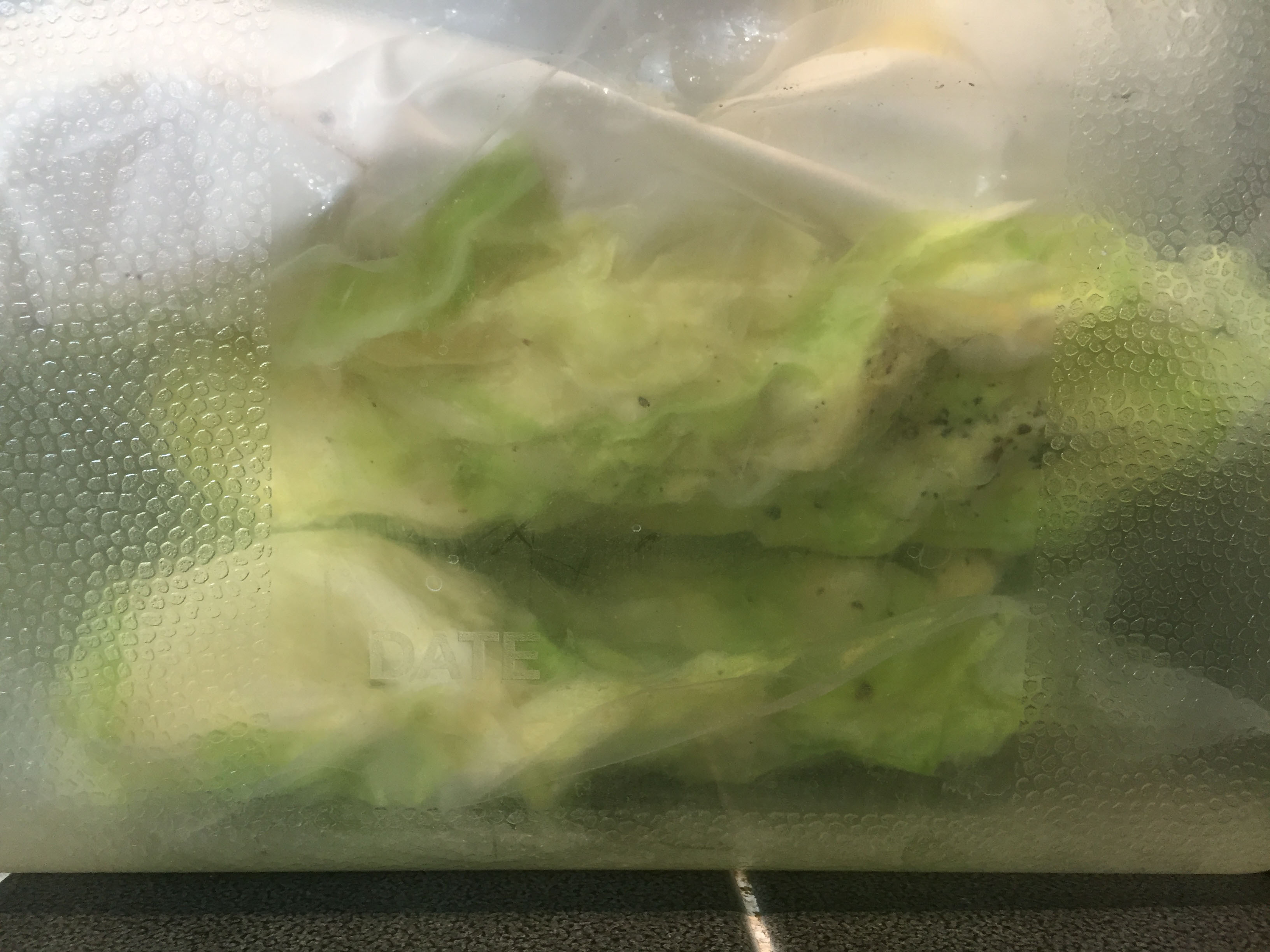 cabbage in sous vide water bath