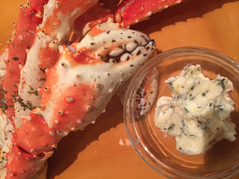 Sous Vide Alaskan King Crab and Lemon Garlic Butter