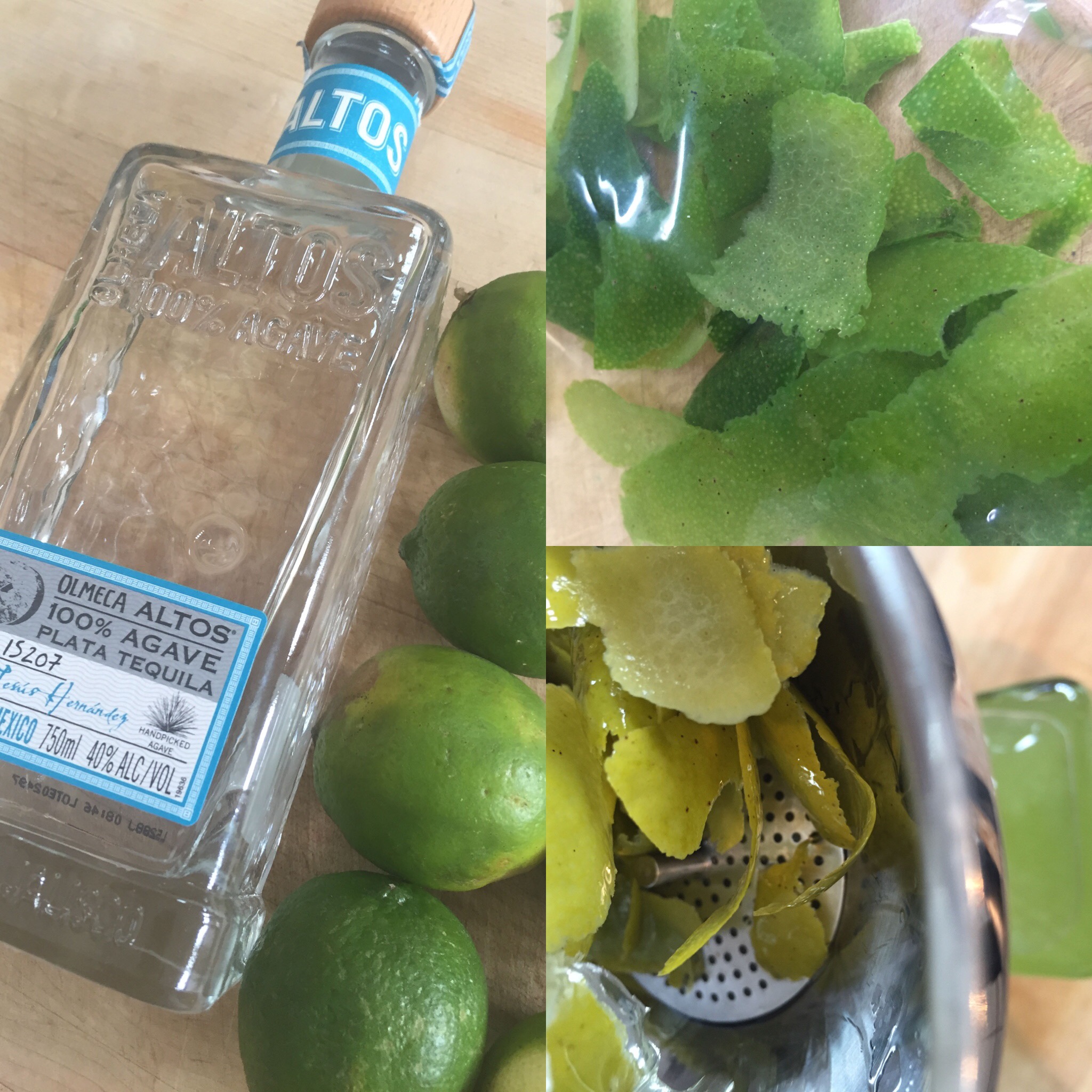 Lime infused tequila sous vide