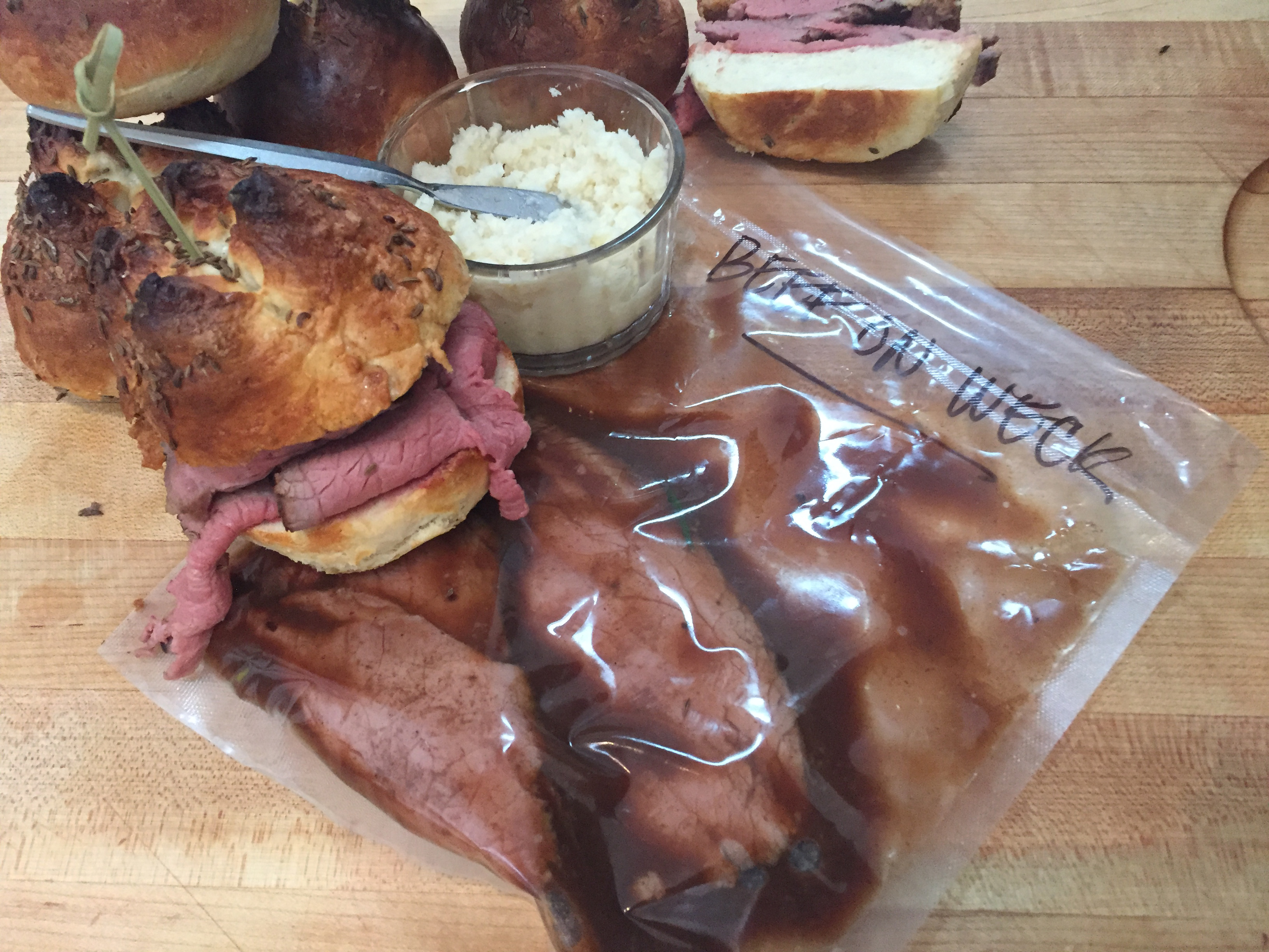 sous vide beef on weck image