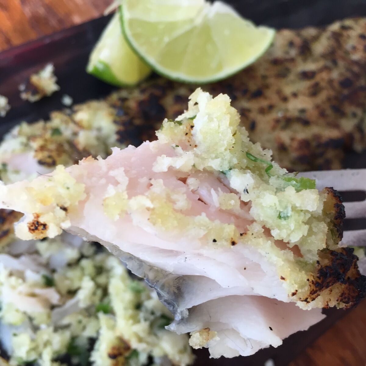 cedar plank walleye with parmesan crumble