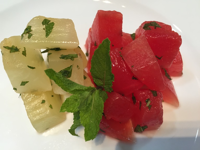 Finished Compressed watermelon and honey dew