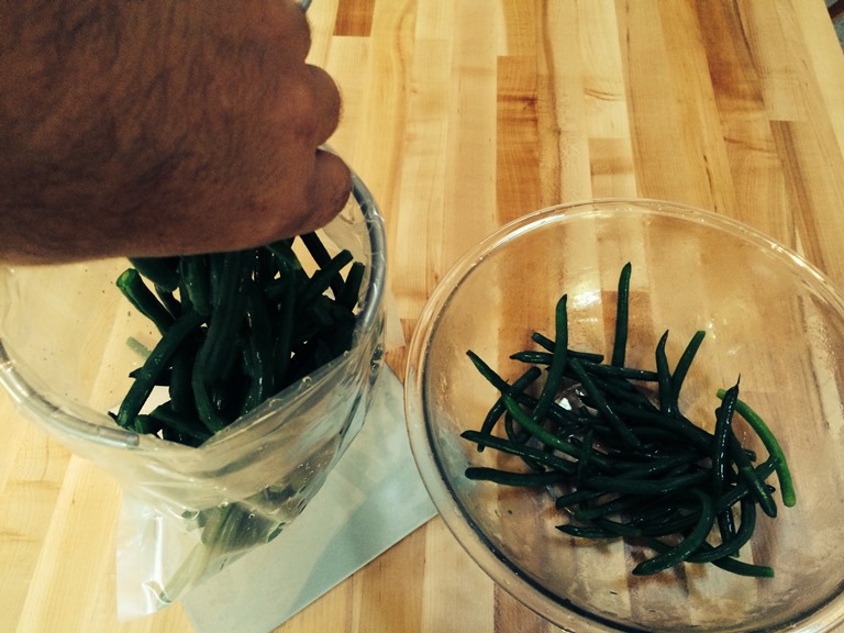 Blanching green beans in VacMaster bag