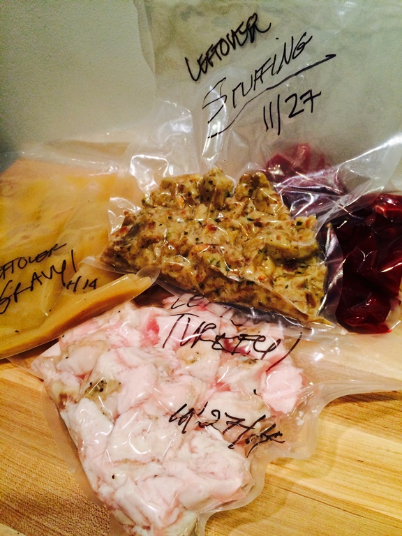 VacMaster Vacuum Packed Thanksgiving Leftovers