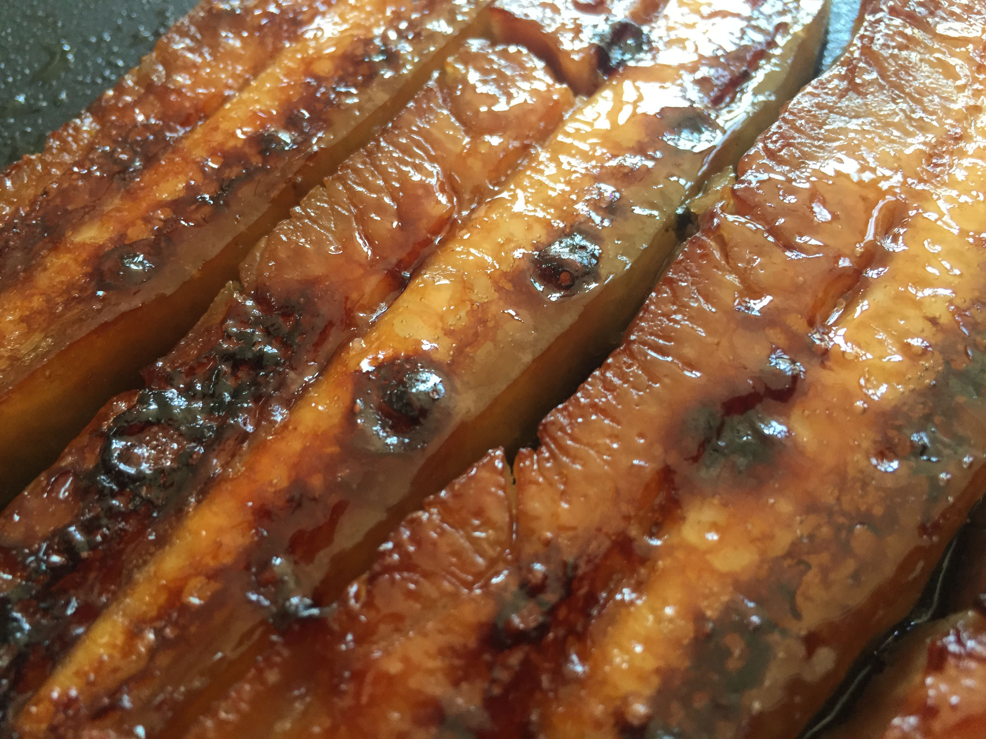 Glazed pork belly