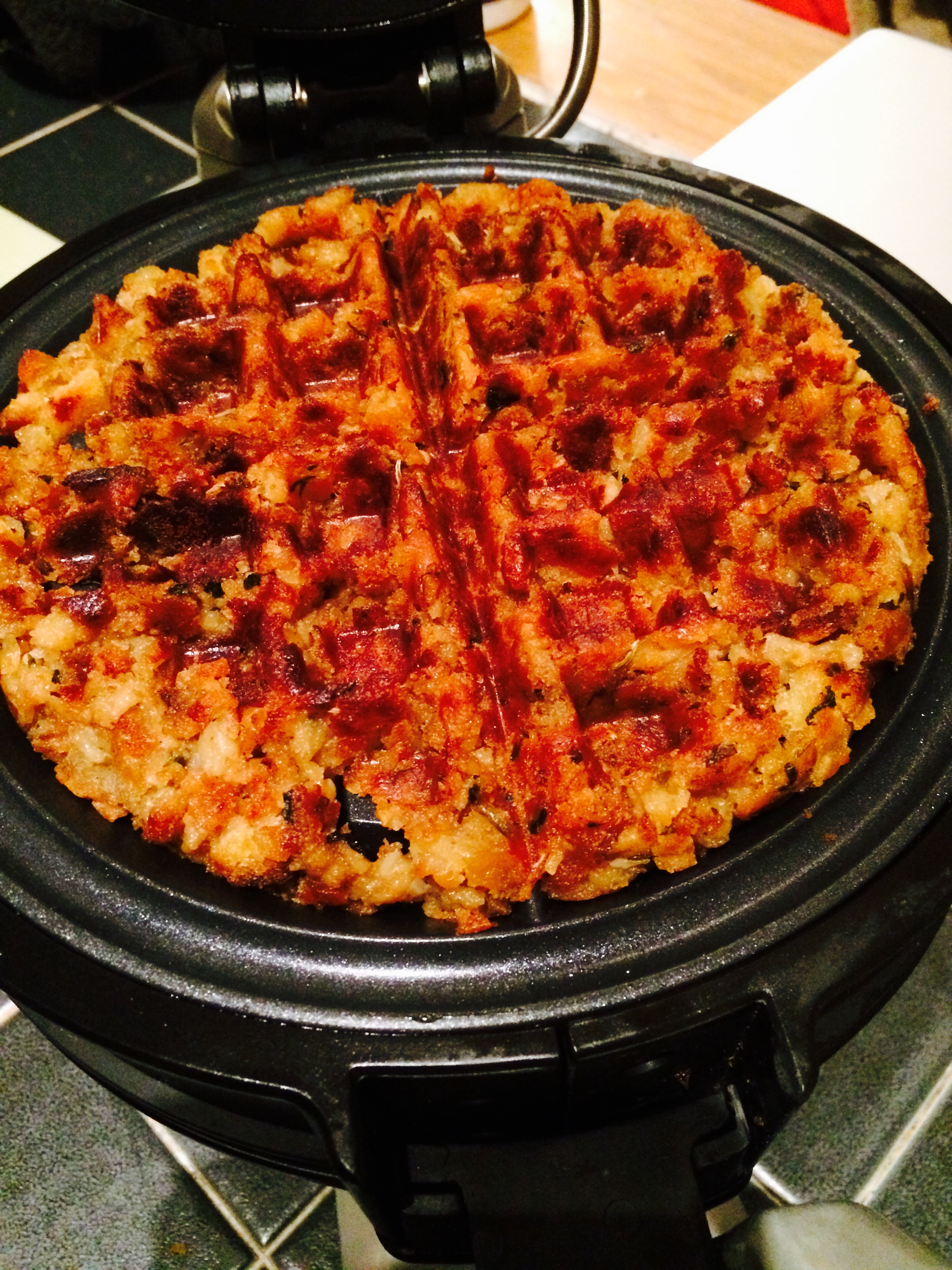 Thanksgiving Leftover Crispy Waffle