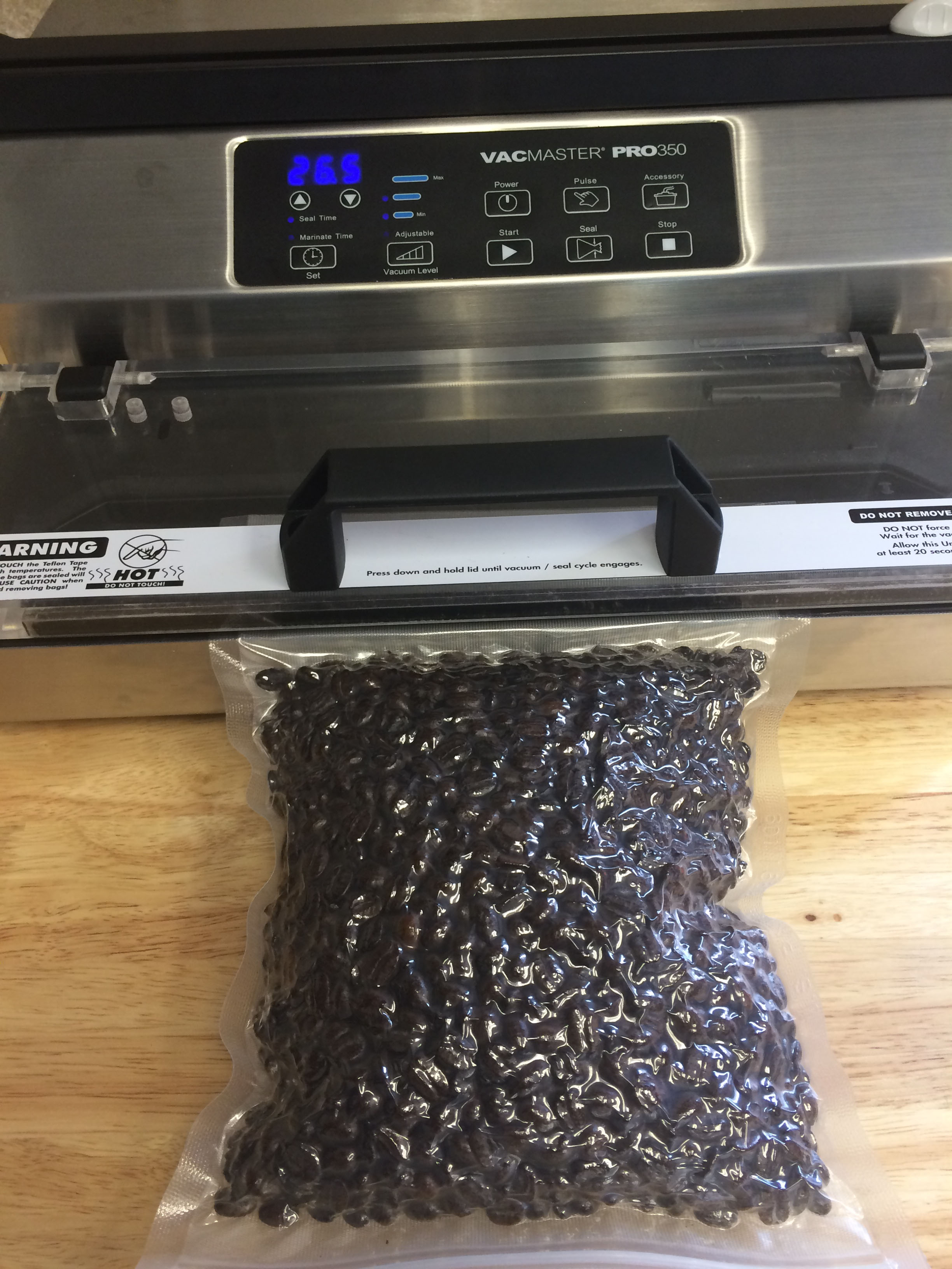 sealed coffee beans, pro380