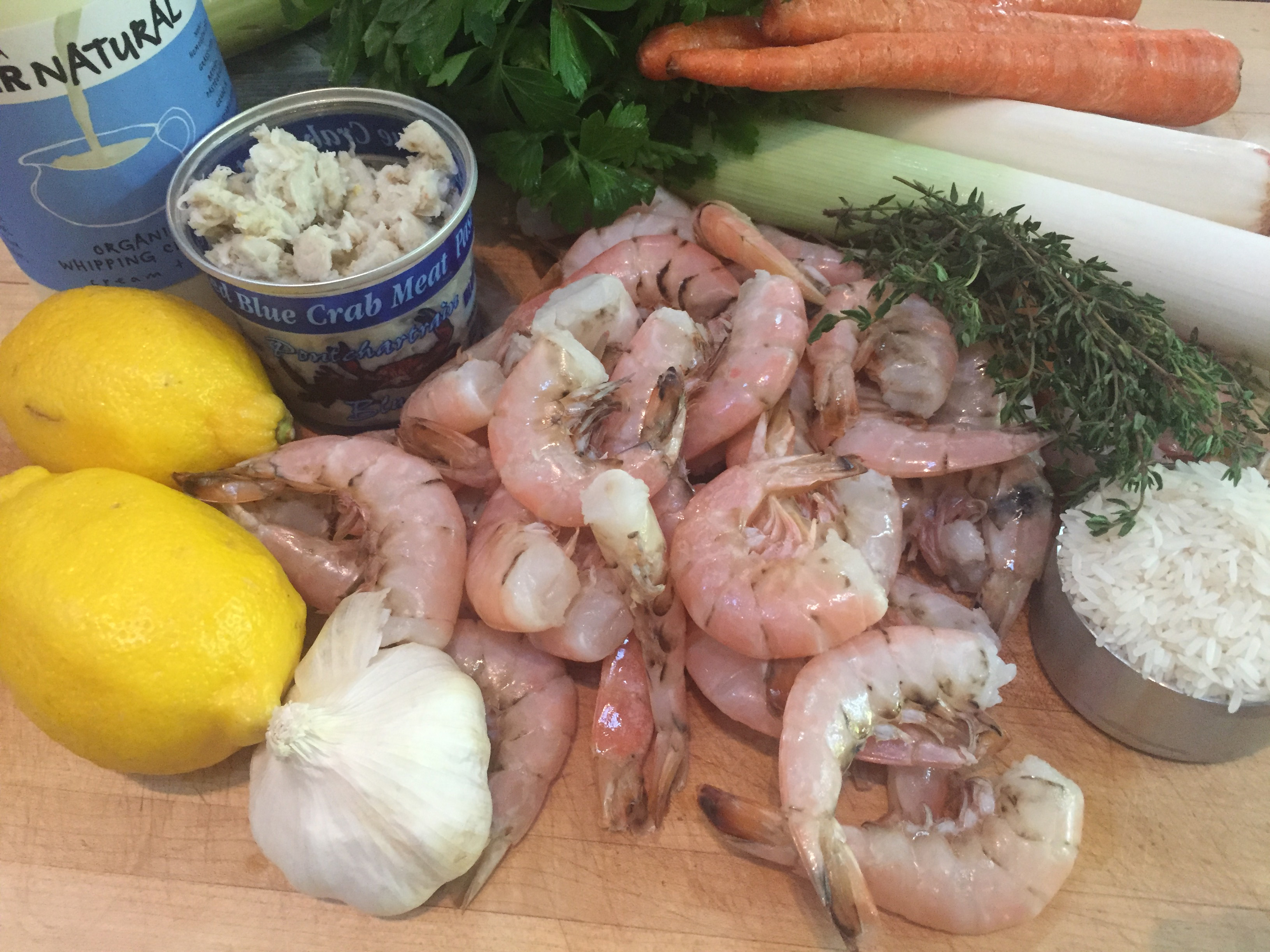 shrimp and crab bisque ingredients picture