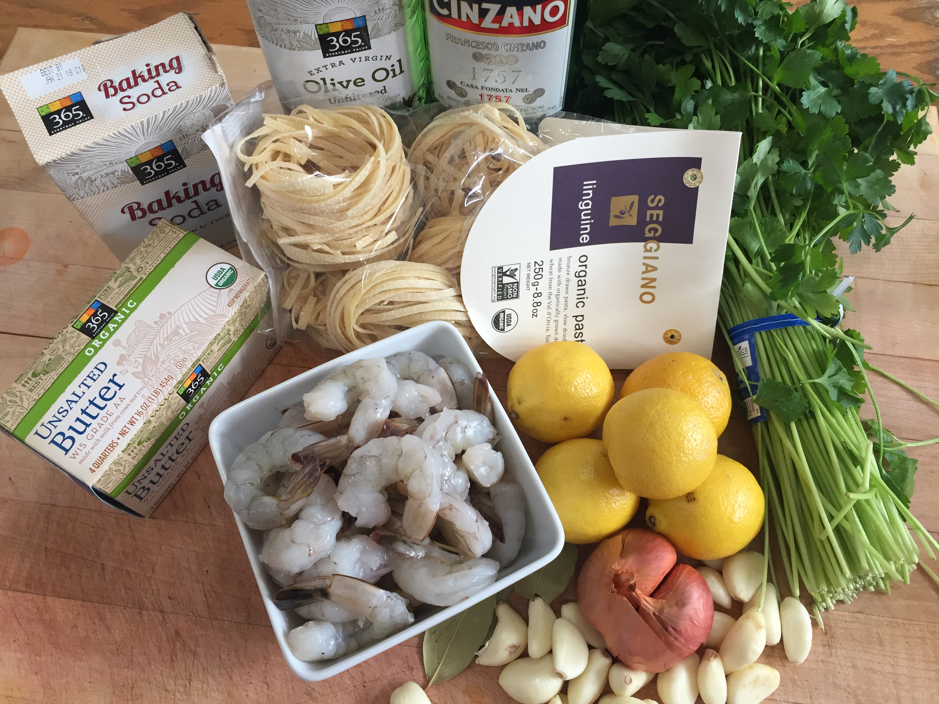 sous vide shrimp scampi ingredients