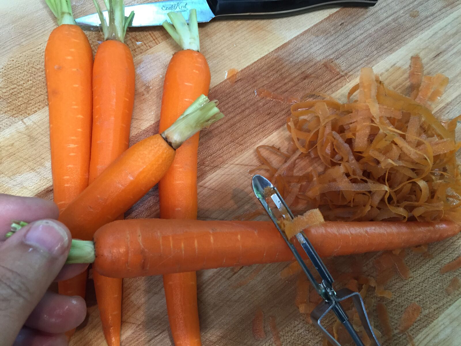 peeling carrots