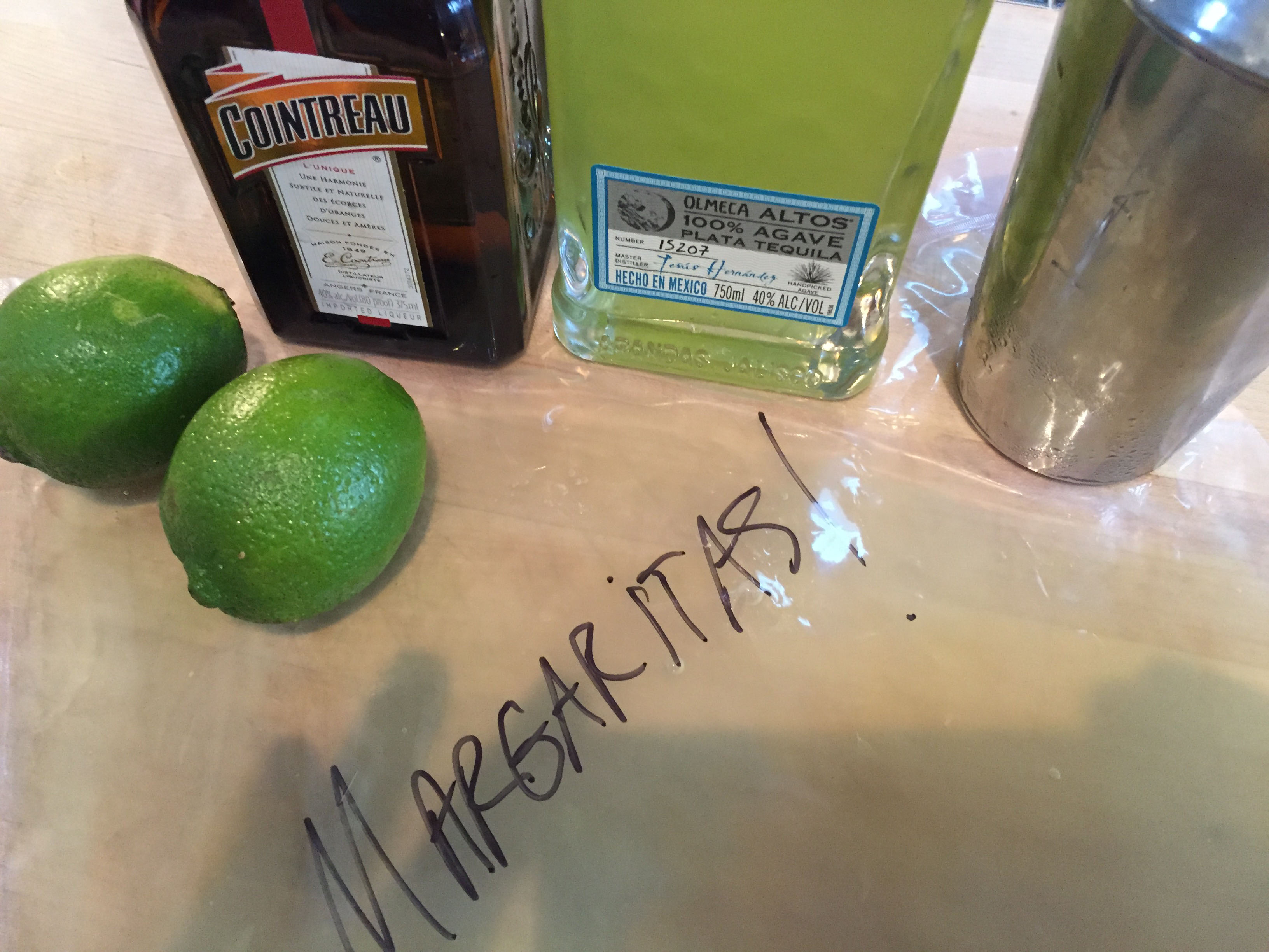 Sous Vide margarita ingredients