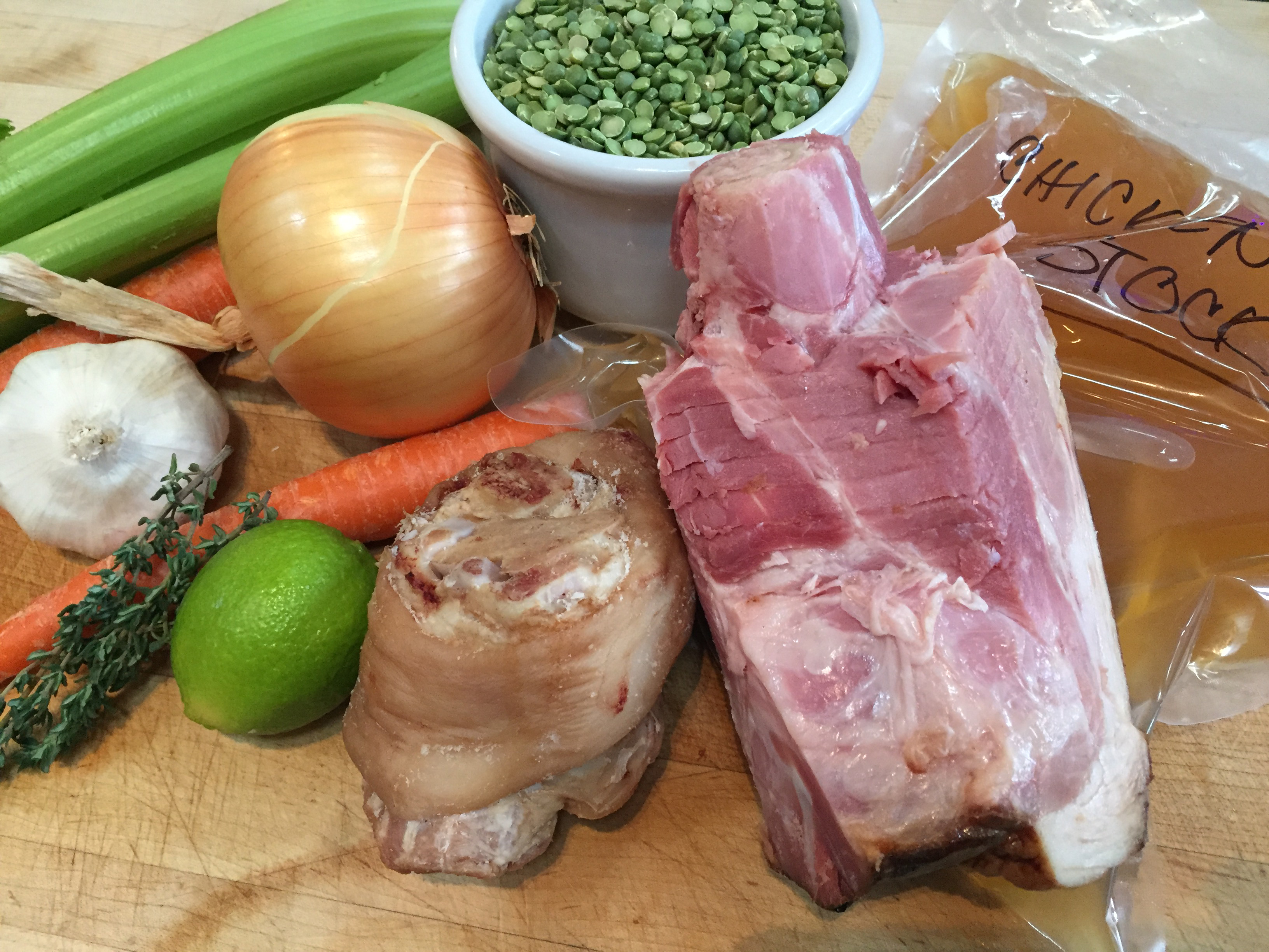 Split pea soup ingredients