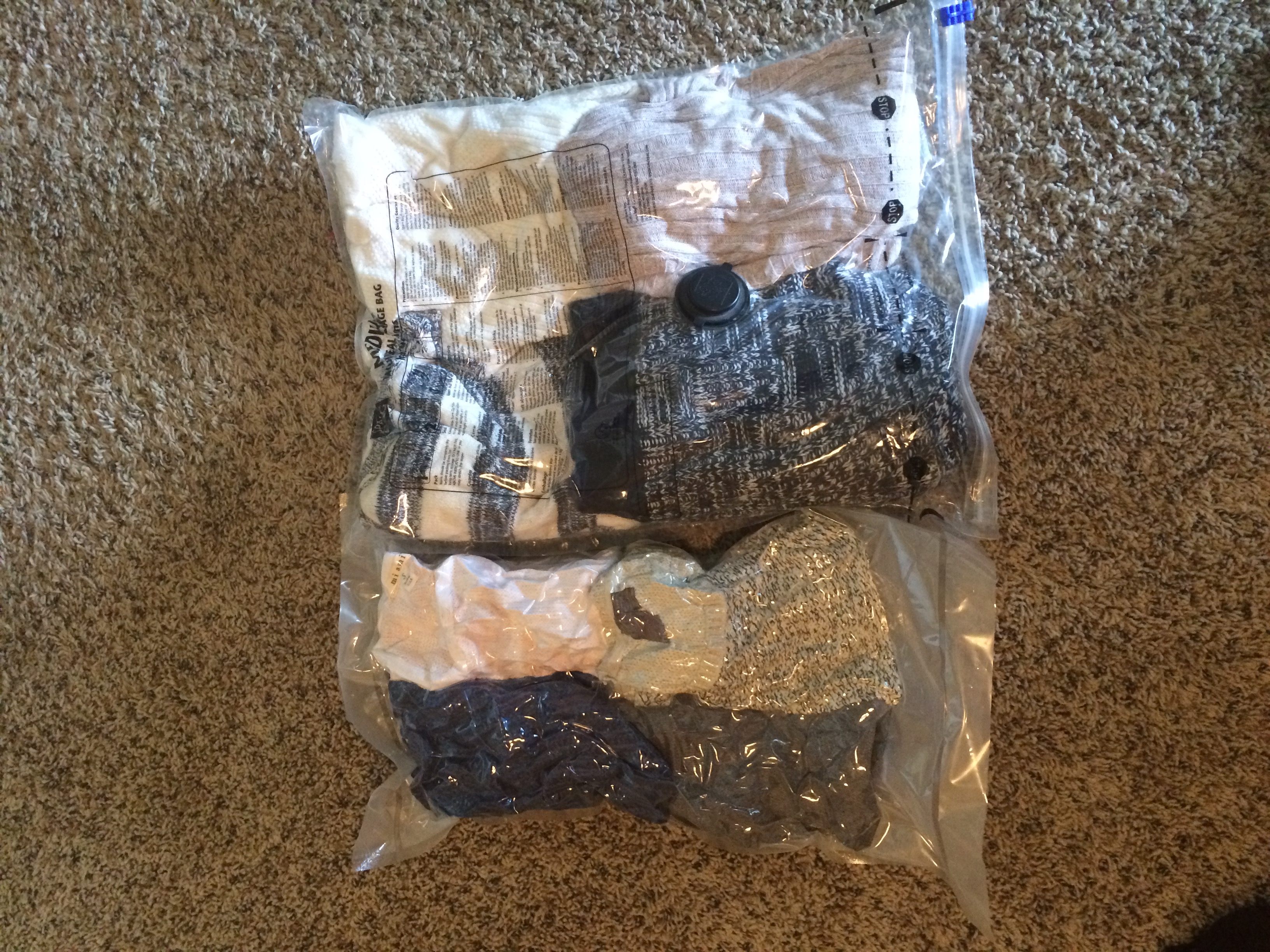 Vacuum sealed sweaters