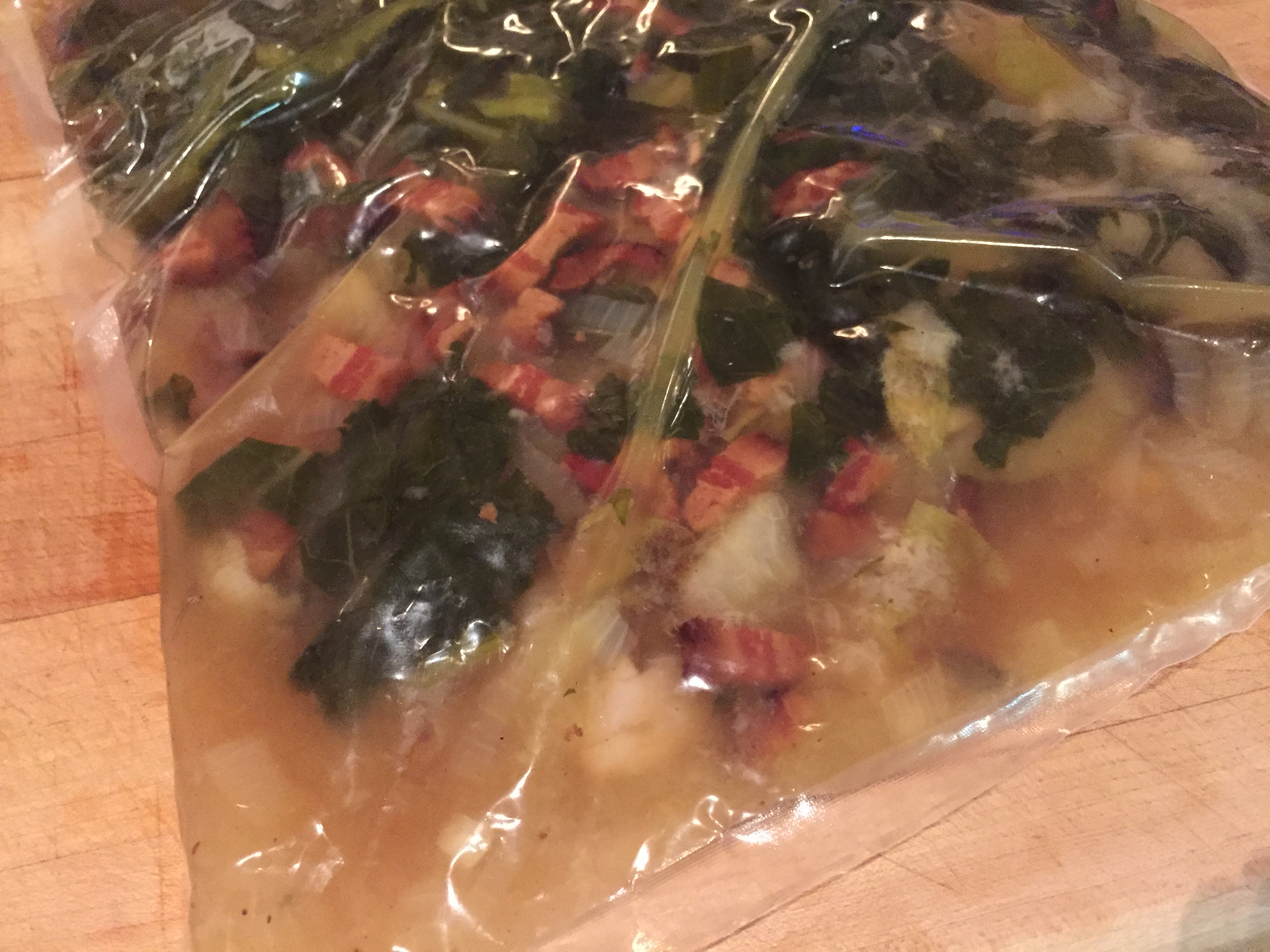 kale and pear soup sous vide