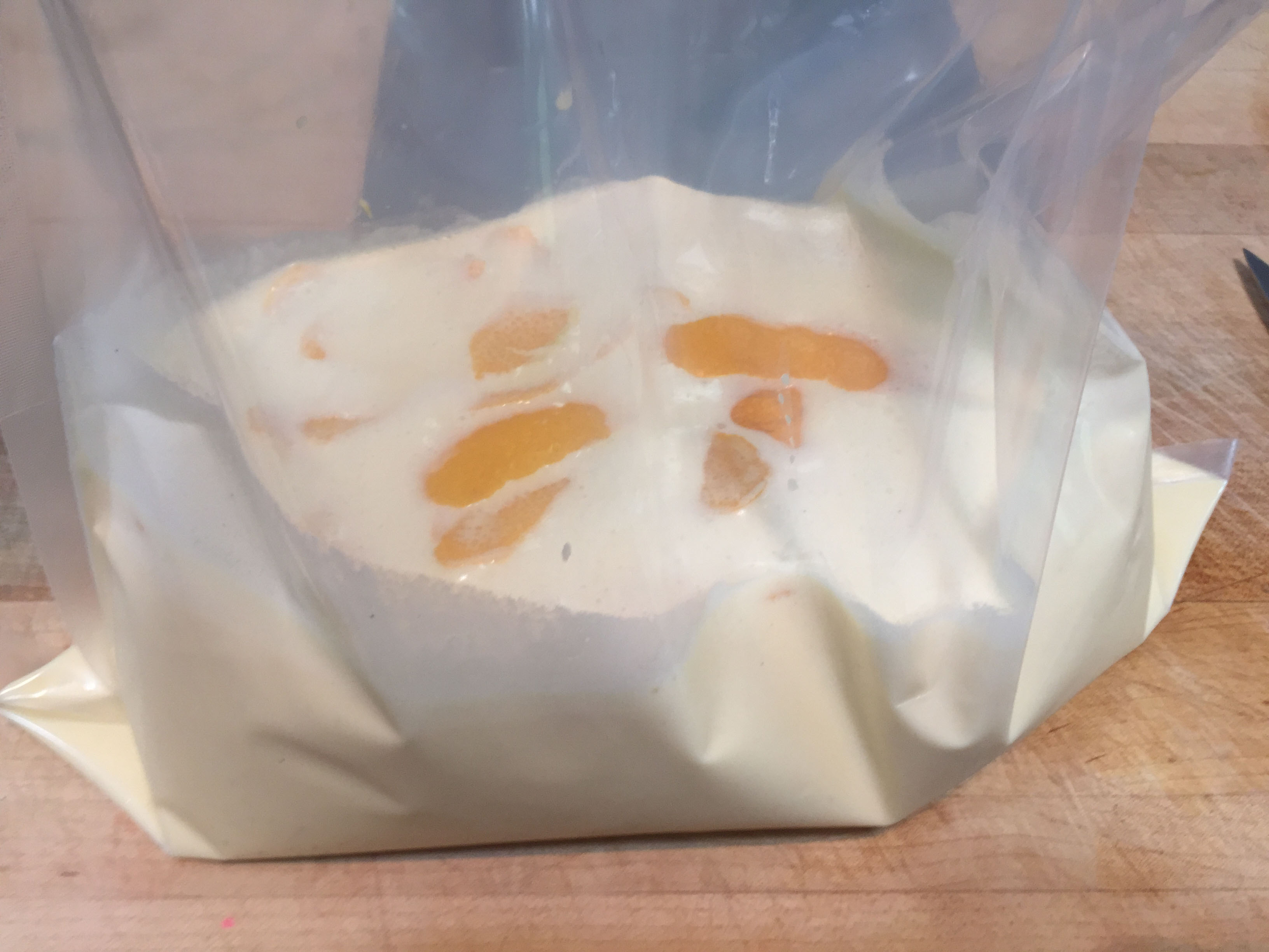 creme brulee in vacuum bag