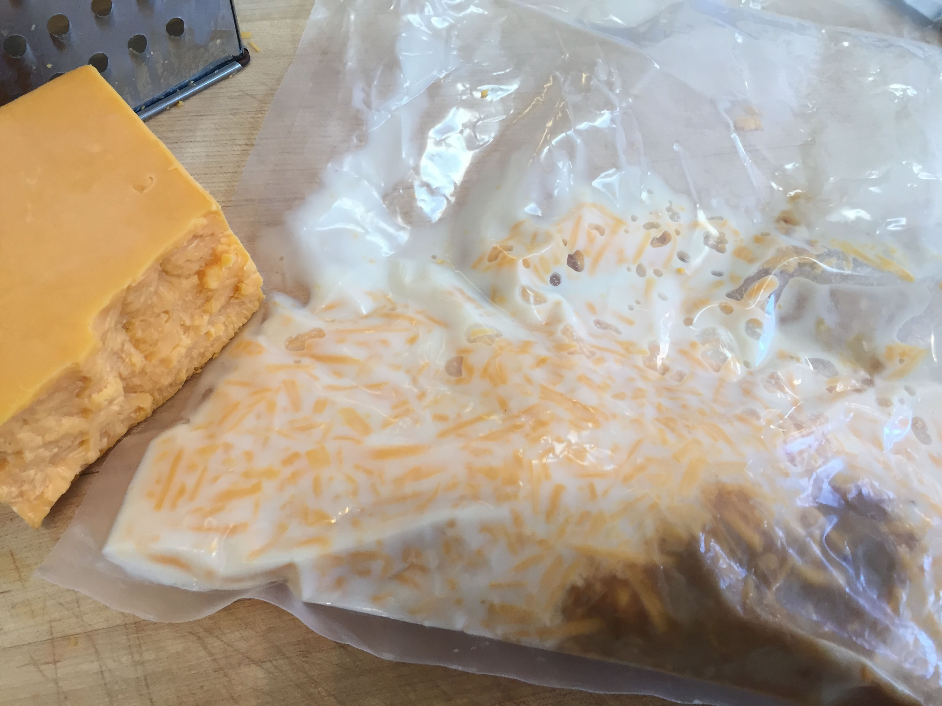 vacuum sealed cheese milk and sodium citrate