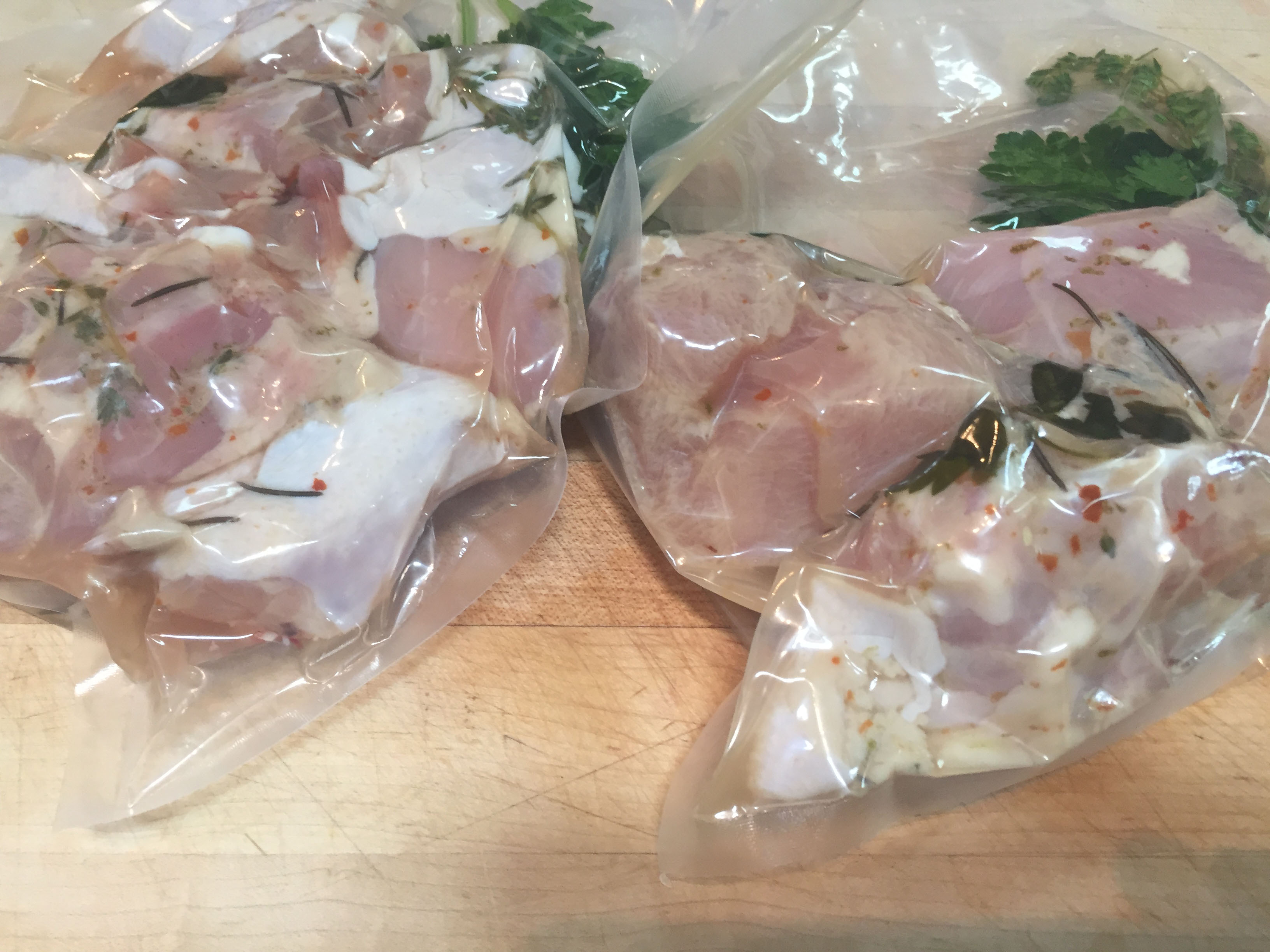 vacuum sealed for sous vide