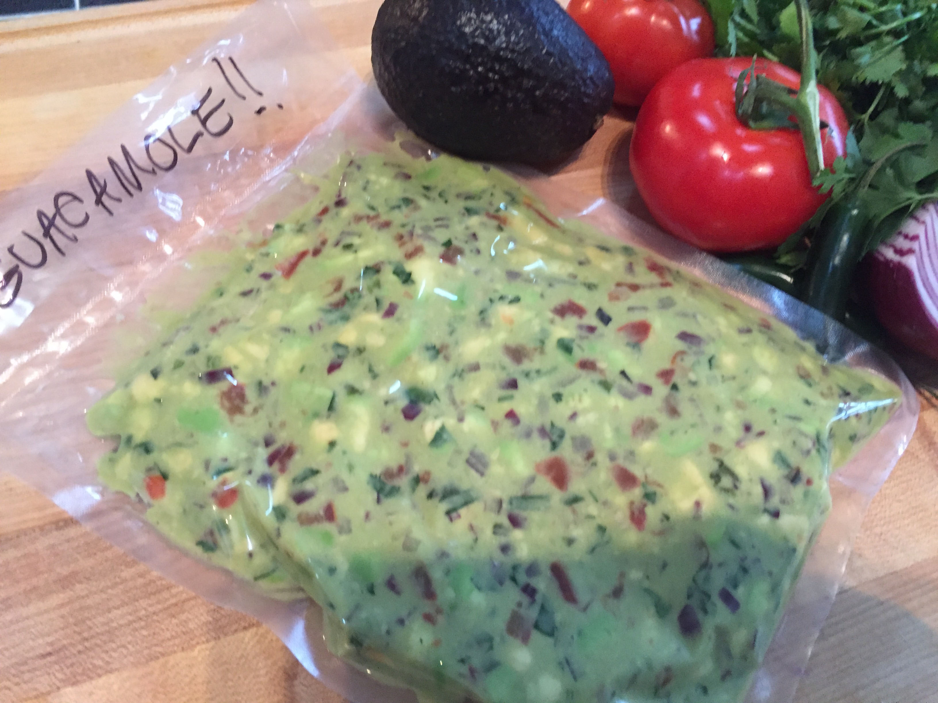 Vacuum sealed Guacamole