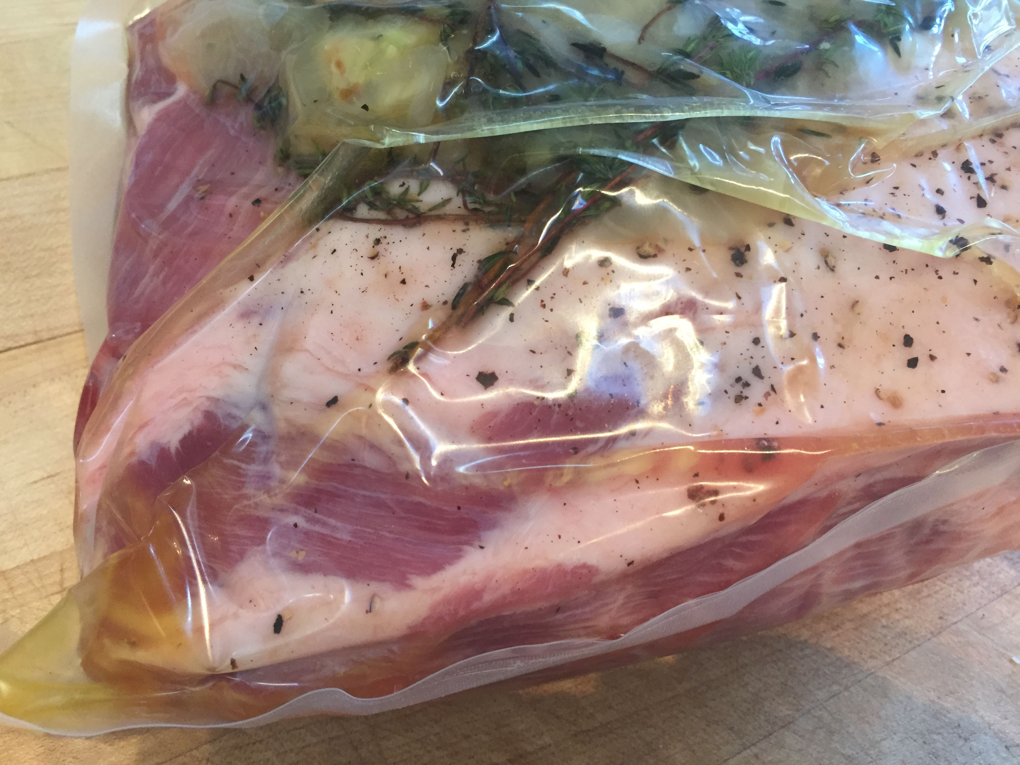 Vacuum sealed pork shoulder